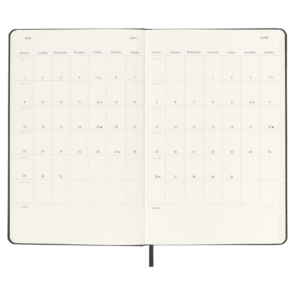 Щотижневик Moleskine 2023 середній чорний 8056420859683