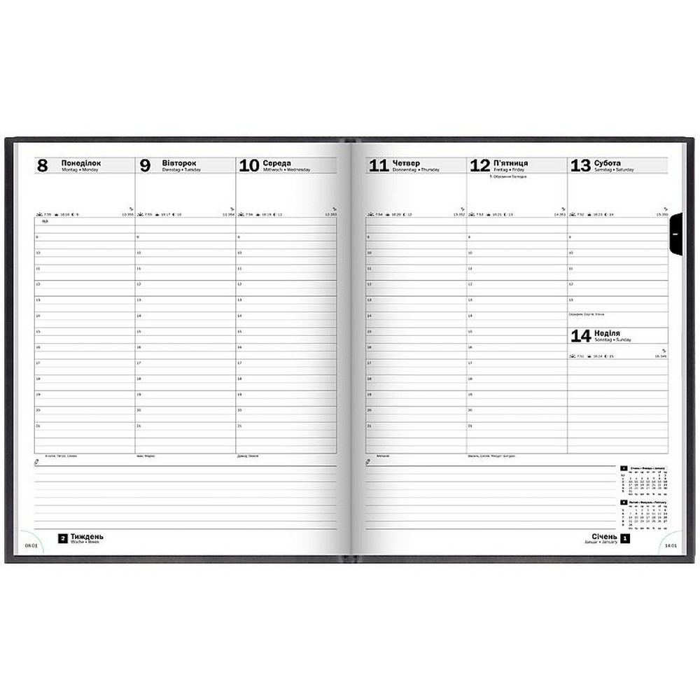 Тижневик Brunnen 2024 Бюро Torino чорний 73-761 38 904