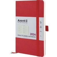 Тижневик Axent 2024 Partner Soft Skin 125х195 мм червоний 8509-24-06-A