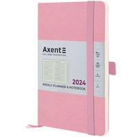Тижневик Axent 2024 Partner Soft Skin 125х195 мм пудровий 8509-24-24-A