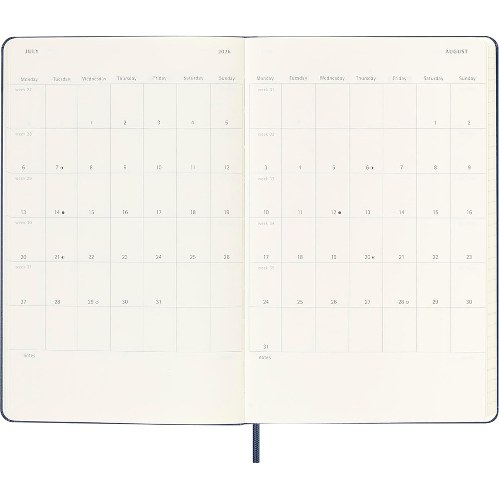 Щотижневик Moleskine 2025-2026 середній сапфір 8056999275389