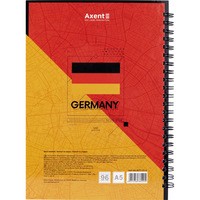 Фото Блокнот на спіралі Axent Flags Berlin 8032-05-A, A5, 145x210 мм, 96 аркушів, клітинка, тверда обкладинка