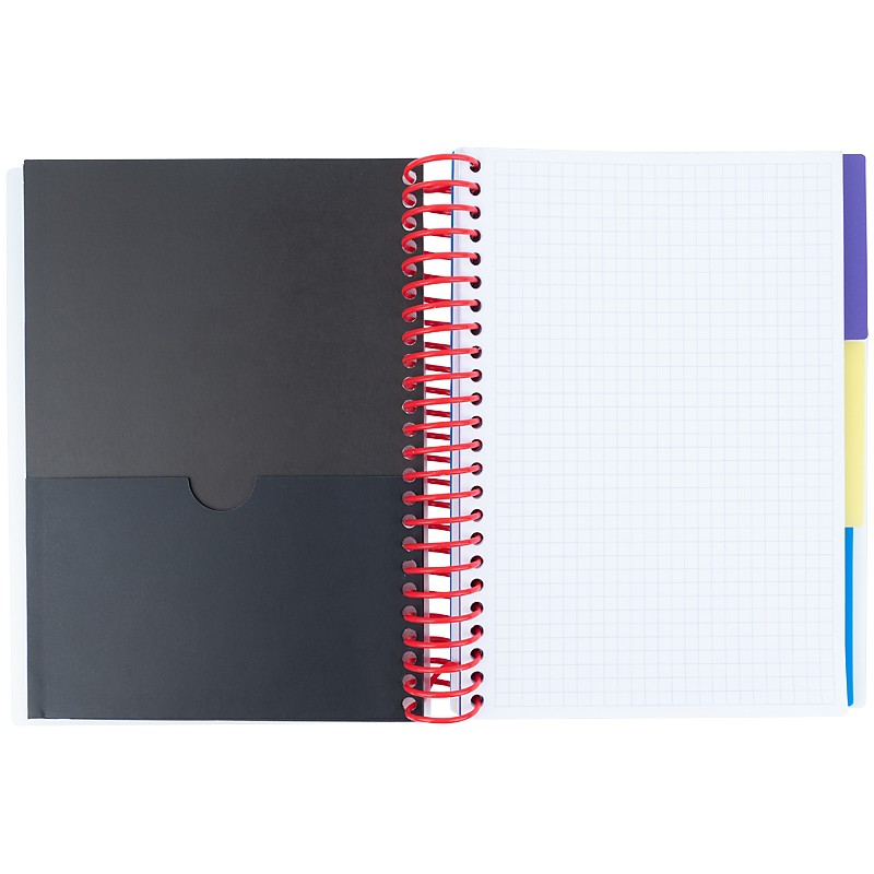 Блокнот з розділювачами Axent 8405-08-A, А5, 120 аркушів, клітинка, червоний