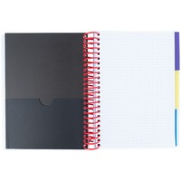 Фото Блокнот з розділювачами Axent 8405-08-A, А5, 120 аркушів, клітинка, червоний