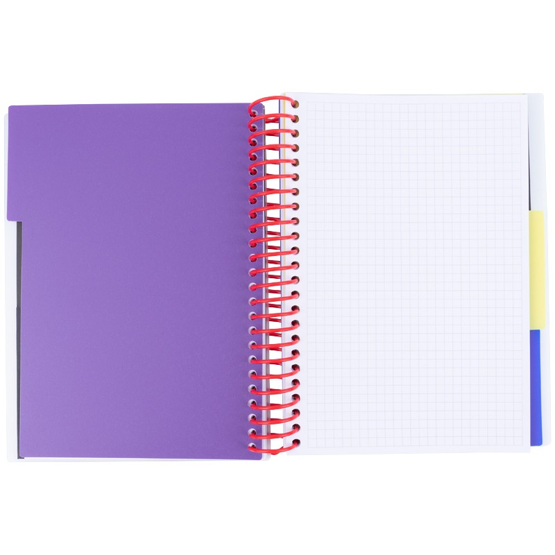 Блокнот з розділювачами Axent 8405-08-A, А5, 120 аркушів, клітинка, червоний