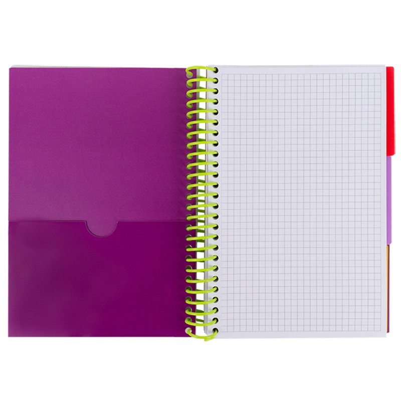 Блокнот з розділювачами Axent 8405-09-A, А5, 120 аркушів, клітинка, пурпурний