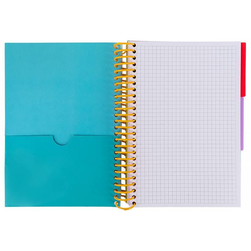 Блокнот з розділювачами Axent 8405-12-A, А5, 120 аркушів, клітинка, бірюзовий