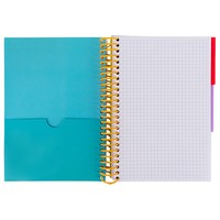Фото Блокнот з розділювачами Axent 8405-12-A, А5, 120 аркушів, клітинка, бірюзовий