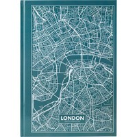 Фото Книга записна Axent Maps London 8422-516-A, A4, 210x295 мм, 96 аркушів, клітинка, тверда обкладинка, бірюзова