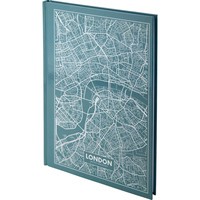Фото Книга записна Axent Maps London 8422-516-A, A4, 210x295 мм, 96 аркушів, клітинка, тверда обкладинка, бірюзова
