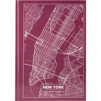 Фото Книга записна Axent Maps New York 8422-543-A, A4, 210x295 мм, 96 аркушів, клітинка, тверда обкладинка, рожево-коричнева