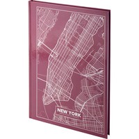 Фото Книга записна Axent Maps New York 8422-543-A, A4, 210x295 мм, 96 аркушів, клітинка, тверда обкладинка, рожево-коричнева