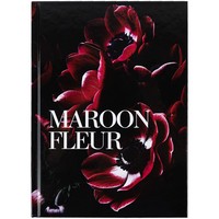 Фото Книга записна Axent Maroon fleur 8459-1-A, А5, 96 аркушів, клітинка, тверда обкладинка