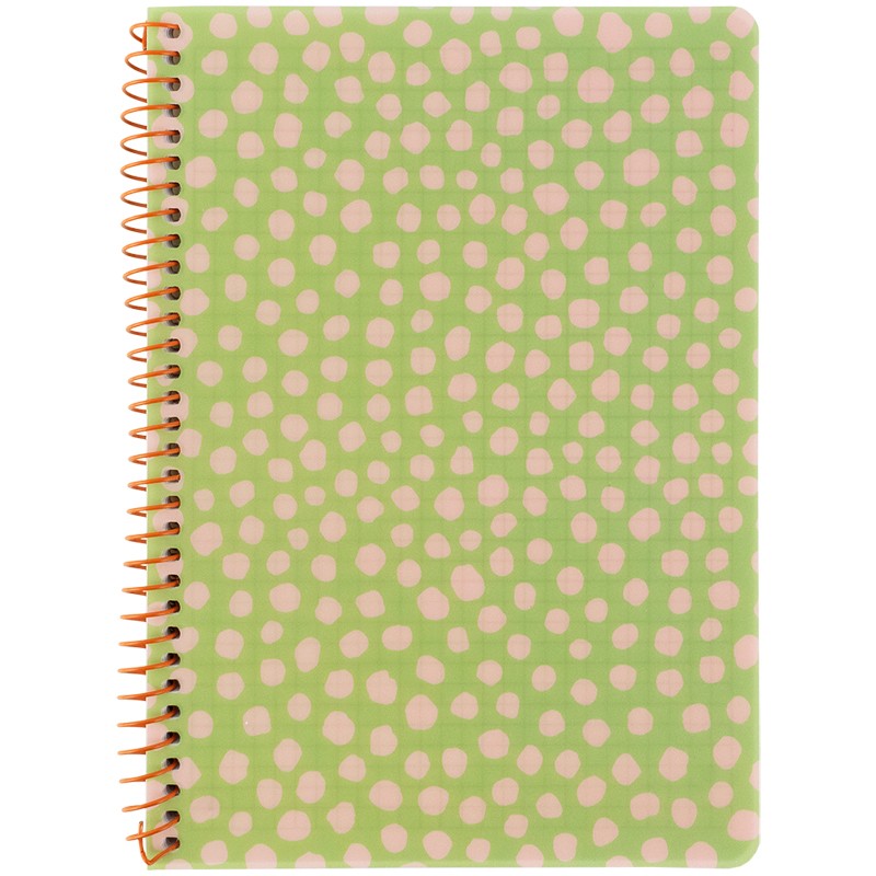 Блокнот на спiралi Axent 8462-1-A, А5, 80 аркушів, клітинка, пластикова обкладинка, салатовий