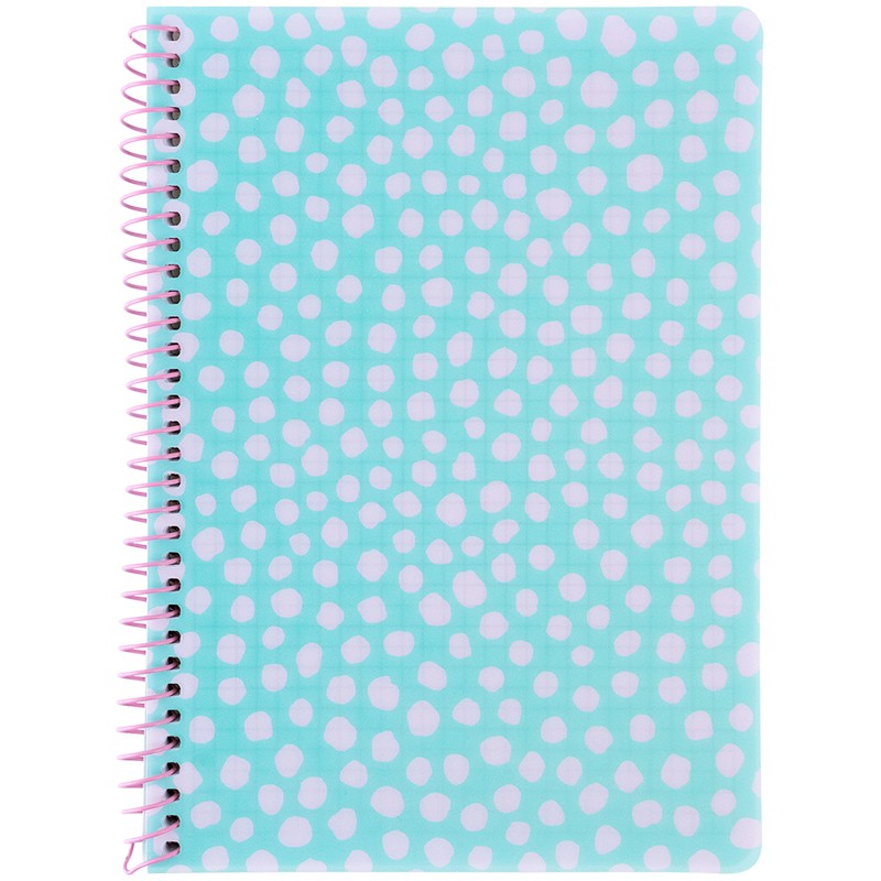 Блокнот на спiралi Axent 8462-2-A, А5, 80 аркушів, клітинка, пластикова обкладинка, блакитний