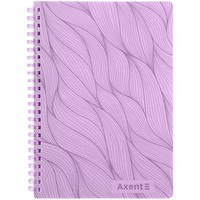 Фото Блокнот на спiралi Axent 8472-4-A, A5, 80 аркушів, клітинка, пластикова обкладинка, бузковий