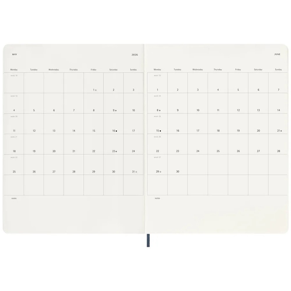 Тижневик Moleskine 2026 великий М'який Сапфір 8056999275242