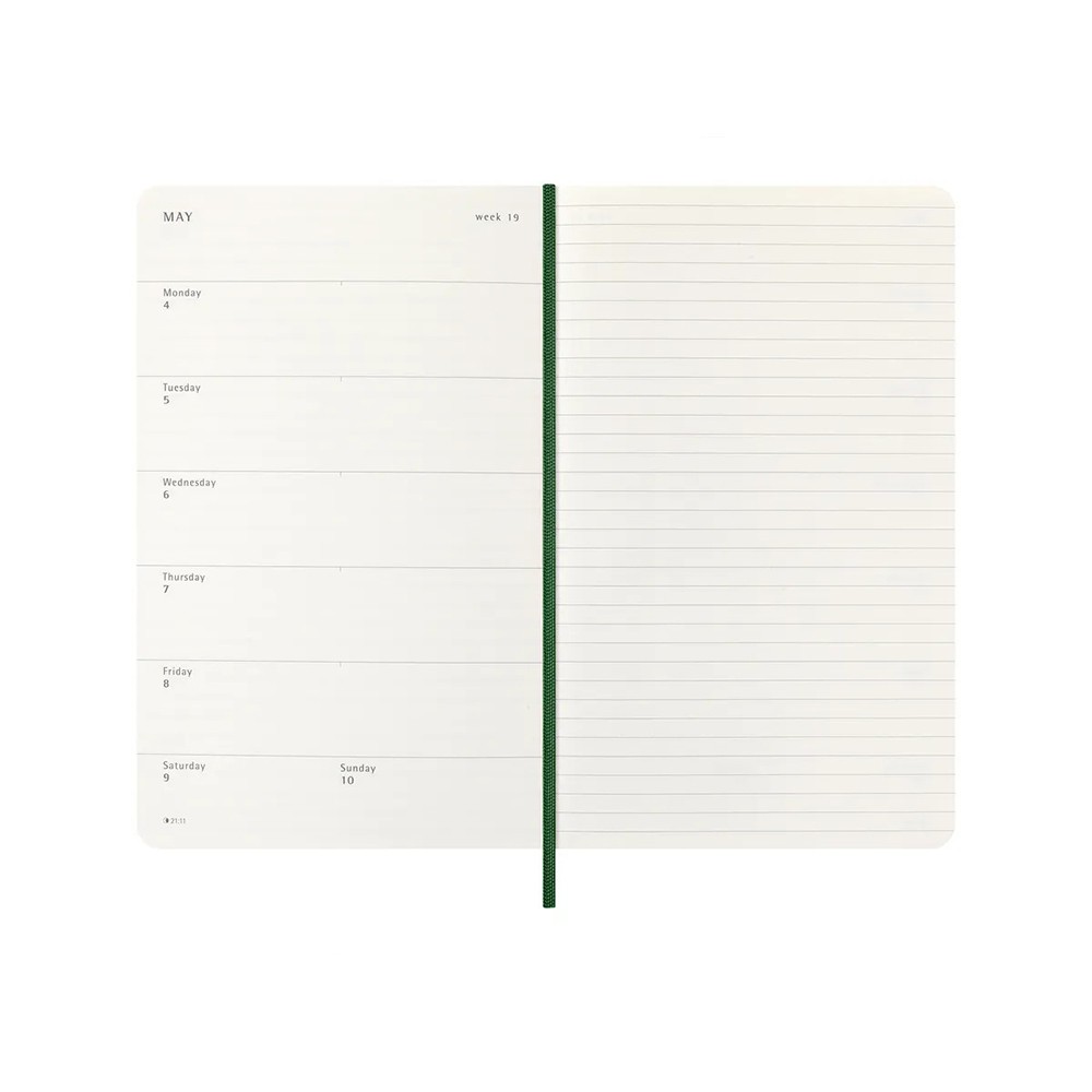 Щотижневик Moleskine 2026 средний Мягкий Миртовый Зеленый 8056999275532