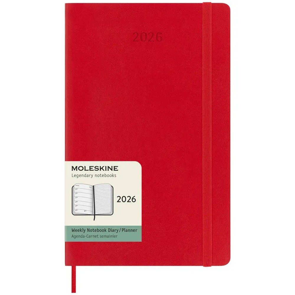 Щотижневик Moleskine 2026 средний Мягкий Червоний 8056999274733