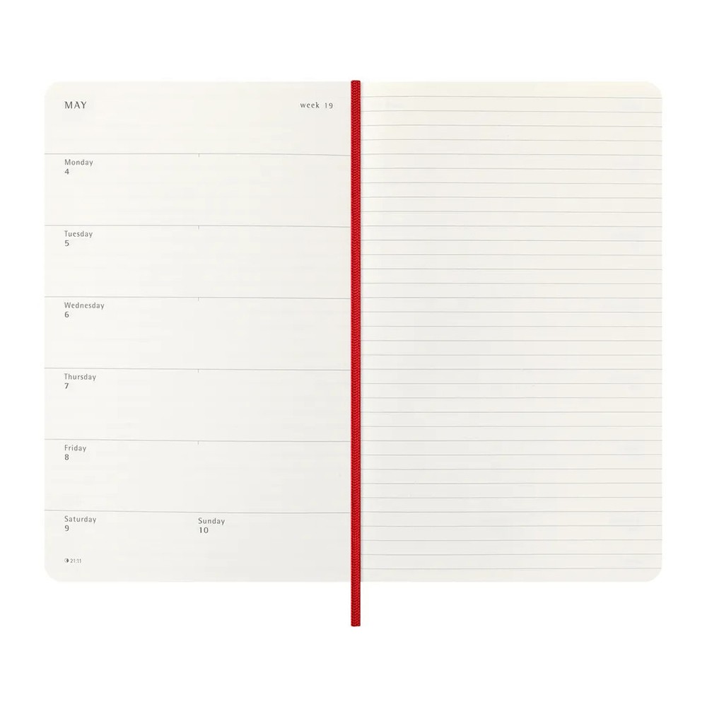 Щотижневик Moleskine 2026 средний Мягкий Червоний 8056999274733