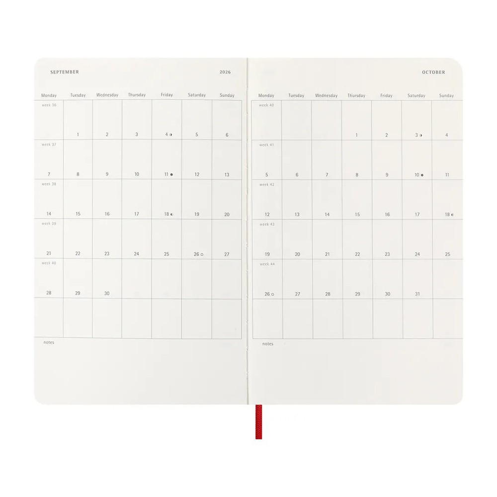 Щотижневик Moleskine 2026 средний Мягкий Червоний 8056999274733