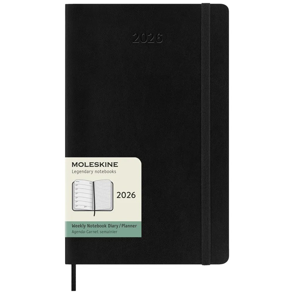 Щотижневик Moleskine 2026 средний Мягкий Чорний 8056999274726