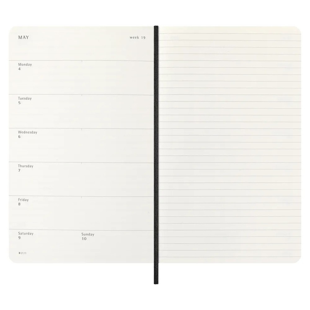 Щотижневик Moleskine 2026 средний Мягкий Чорний 8056999274726
