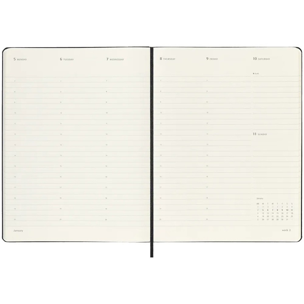 Щотижневик Moleskine 2026 PRO Вертикальний великий Чорний 8056999274665
