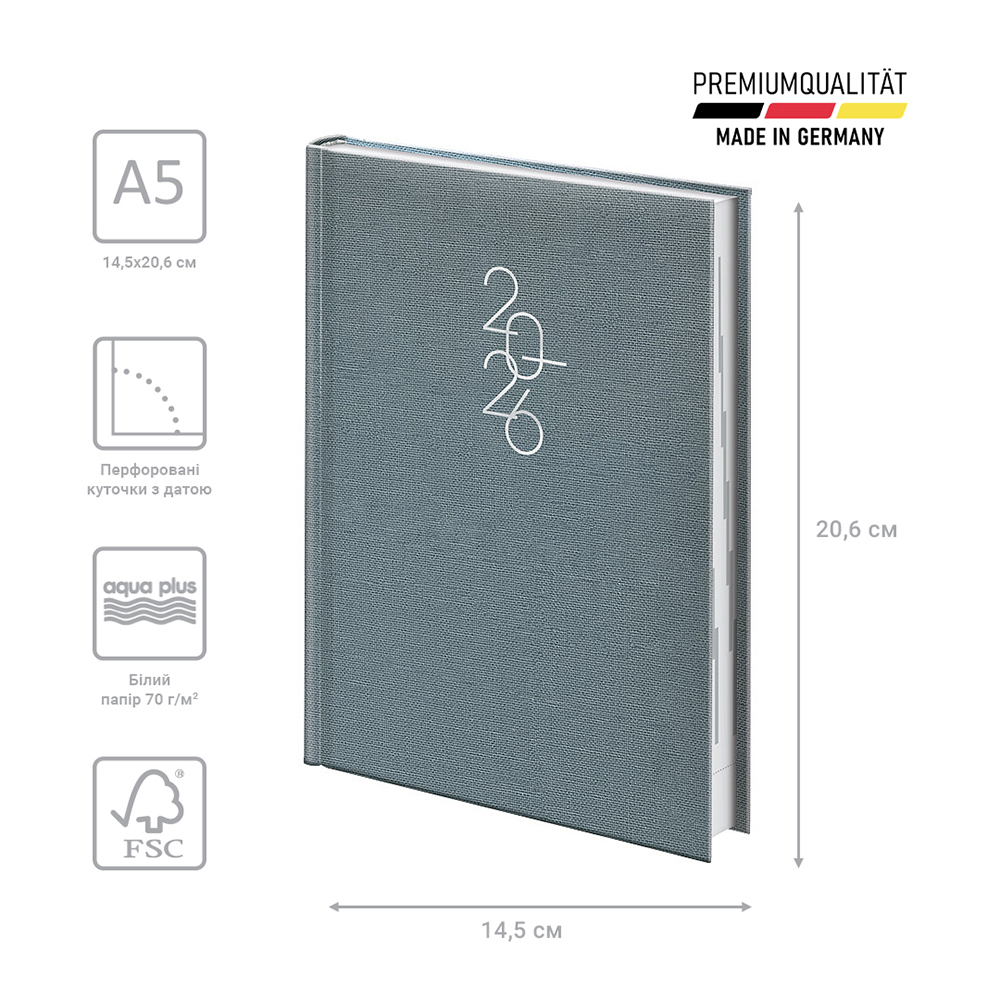Щоденник Brunnen 2026 Стандарт Linesse нічний синій 73-795 69 836