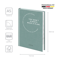 Фото Щоденник Brunnen 2026 Стандарт Torino Trend бірюзовий холодний 73-795 38 536