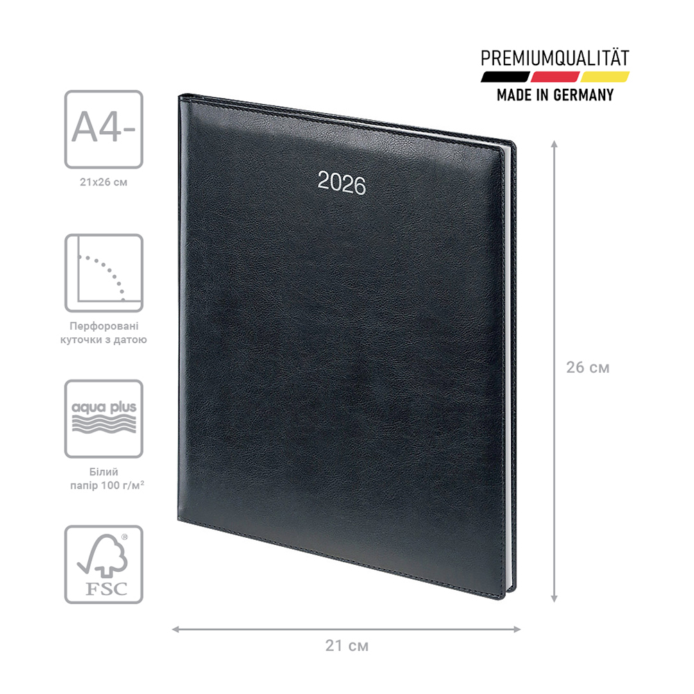 Тижневик Brunnen 2026 Бюро Soft чорний 73-761 36 906