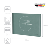 Фото Тижневик Brunnen 2026 кишеньковий Torino Trend бірюзовий холодний 73-755 38 536