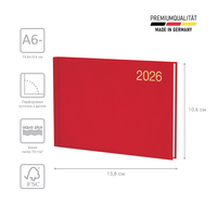 Фото Тижневик Brunnen 2026 кишеньковий Miradur червоний 73-755 60 206