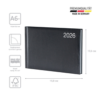 Фото Тижневик Brunnen 2026 кишеньковий Miradur чорний 73-755 60 906