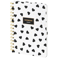 Фото Блокнот на спіралі Axent Black and White 8470-16-A, А5, 80 листів, клітина, тверда обкладинка