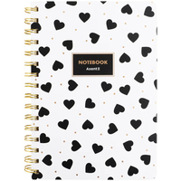 Фото Блокнот на спіралі Axent Black and White 8470-16-A, А5, 80 листів, клітина, тверда обкладинка