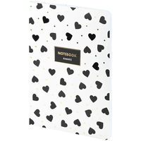 Блокнот Axent Black and White 8700-26-A, А5, 80 листів, клітка, м'яка обкладинка