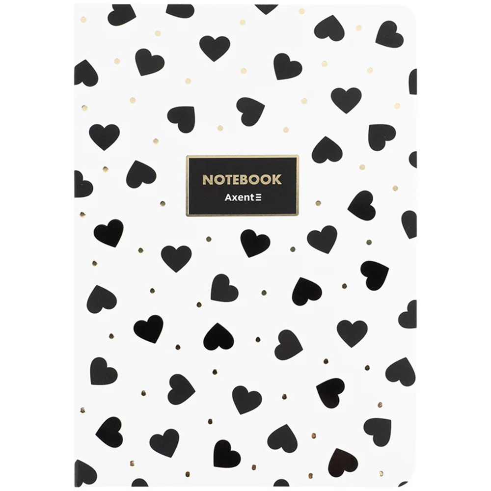 Блокнот Axent Black and White 8700-26-A, А5, 80 листів, клітка, м'яка обкладинка