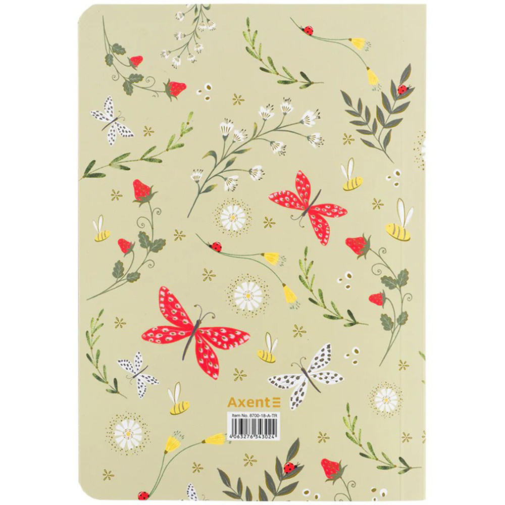 Блокнот Axent TR, Secret Garden 2 8700-18-A-TR, А5, 80 листів, клітка, м'яка обкладинка