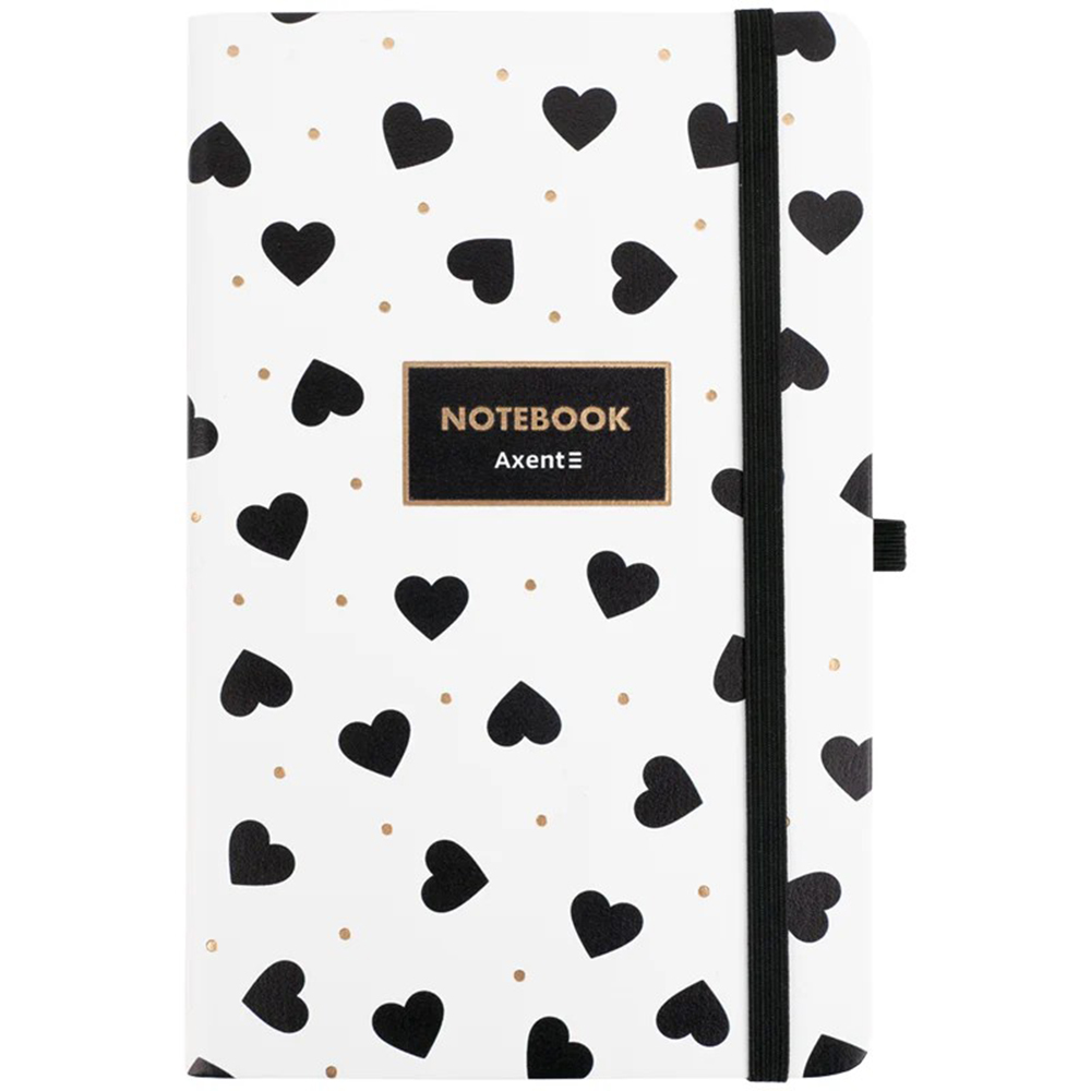 Блокнот Axent Black and White 8621-10-A, А6, 96 листів, клітка, тверда обкладинка