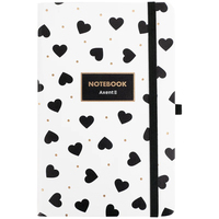 Фото Блокнот Axent Black and White 8621-10-A, А6, 96 листів, клітка, тверда обкладинка