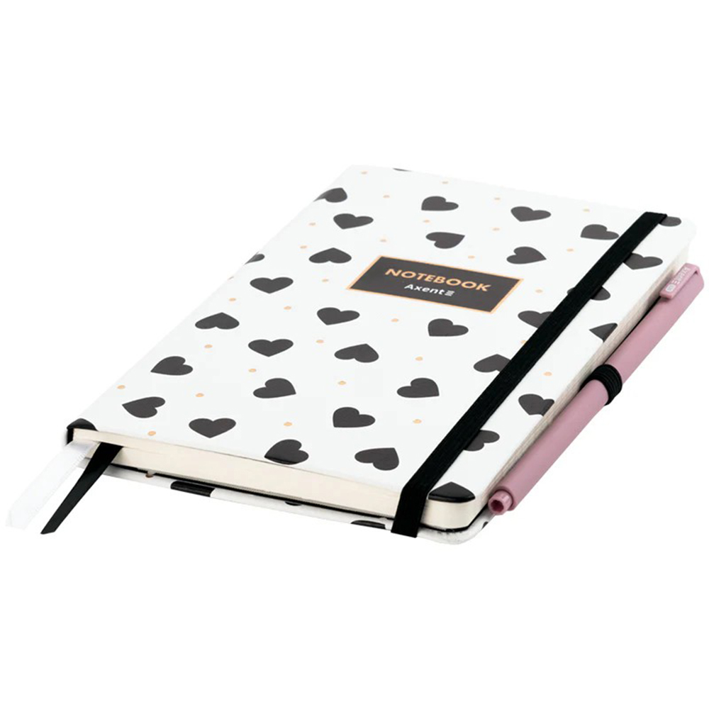 Блокнот Axent Black and White 8621-10-A, А6, 96 листів, клітка, тверда обкладинка