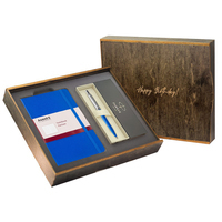 Фото Подарунковий набір: Коробка + Кулькова ручка Parker JOTTER 17 CT BP 15 132 + Блокнот Axent Partner A5 блакитний