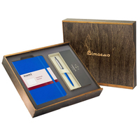 Фото Подарунковий набір: Коробка + Кулькова ручка Parker JOTTER 17 CT BP 15 132 + Блокнот Axent Partner A5 блакитний
