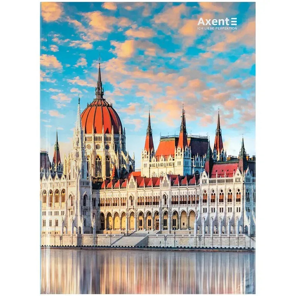 Книга записна Axent City, Budapest 8425-8-A, А4- 203х273 мм, 96 аркушів, клітинка
